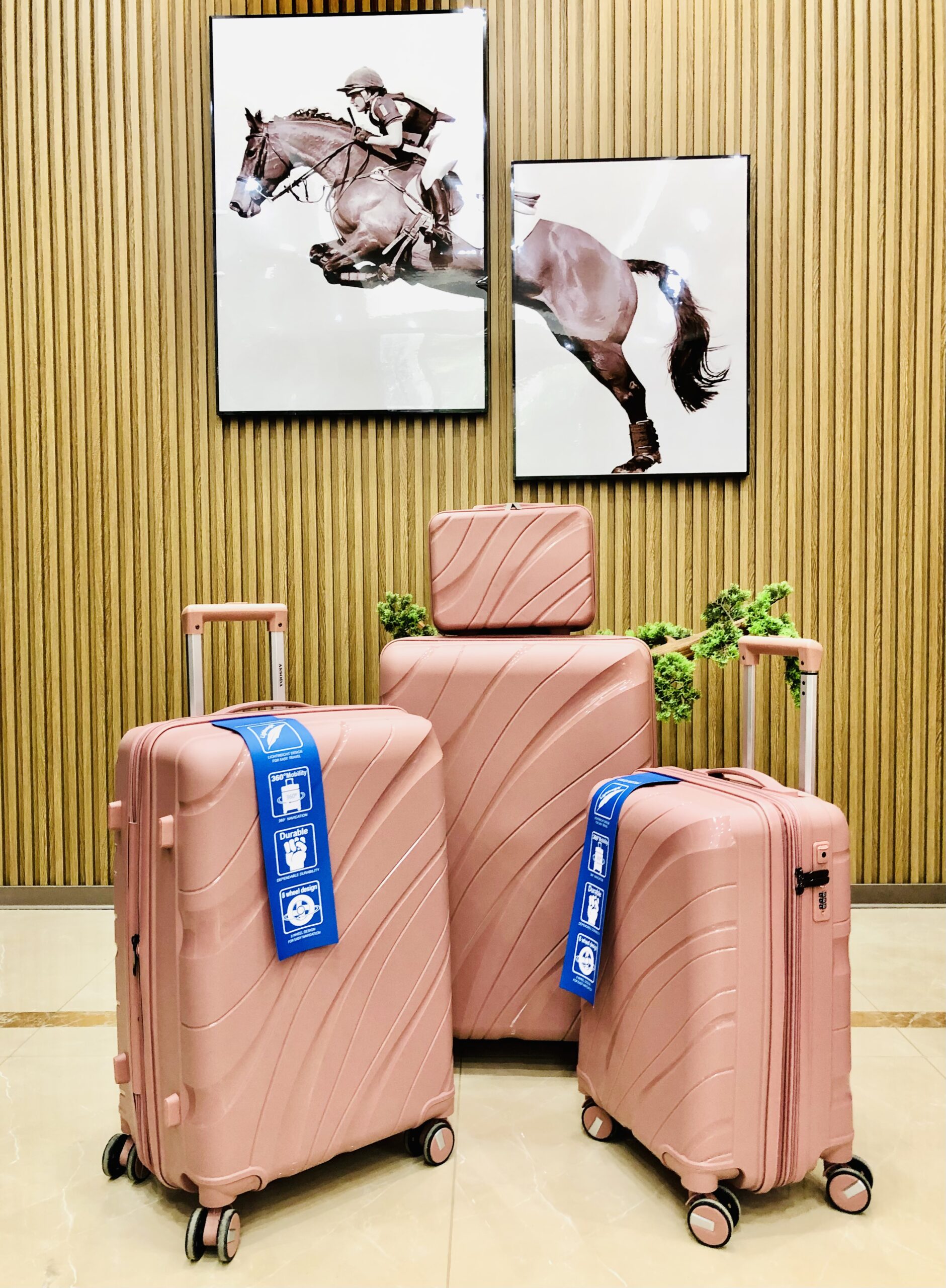 High Capacity Luggage Set rose gold